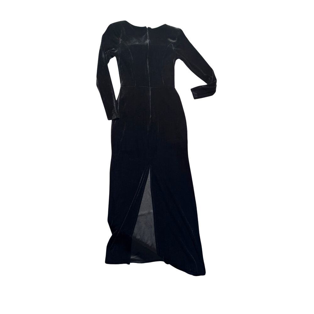 Black Velvet Corset Style Gothic Maxi Dress XS - Picture 6 of 6